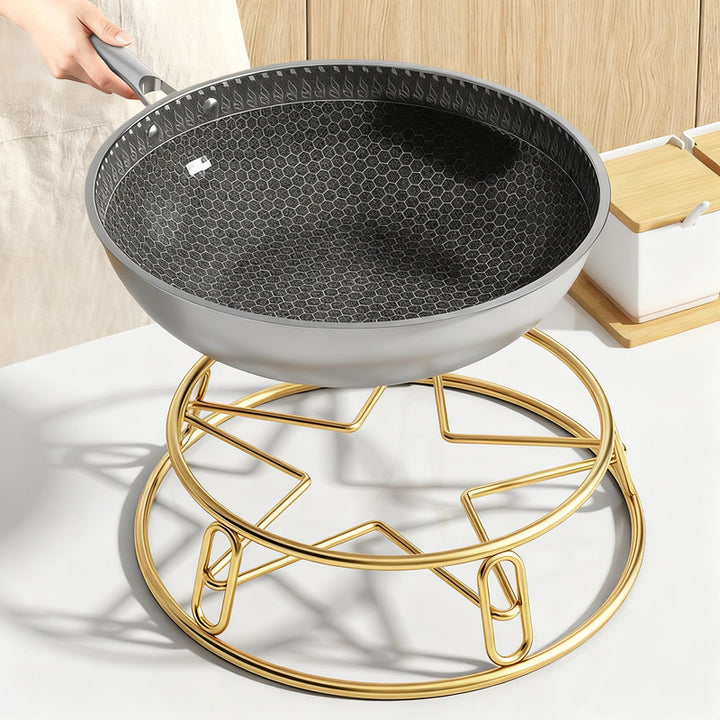 Stainless steel pot holder, round, for cookware