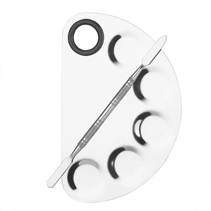 Nail mixing palette made of stainless steel, different shapes