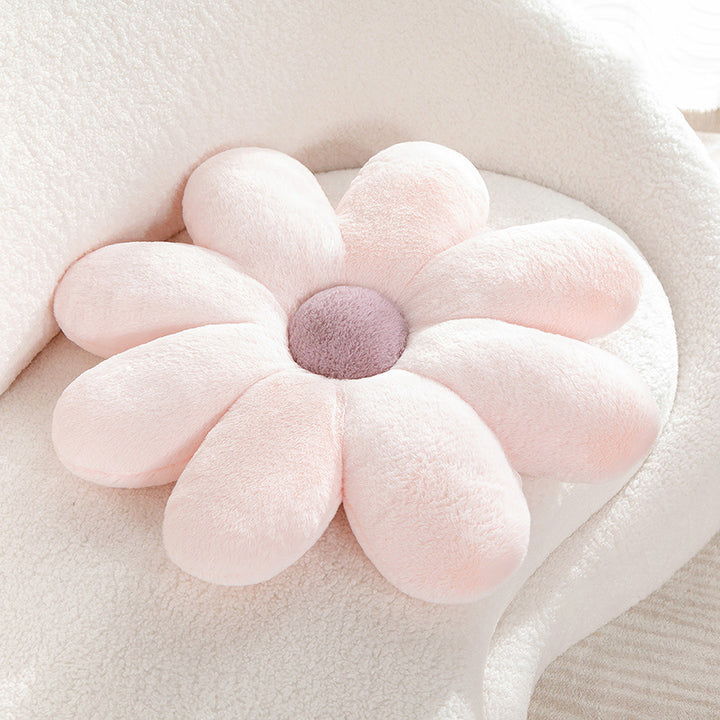 Flower pillow made of rabbit fur, Nordic
