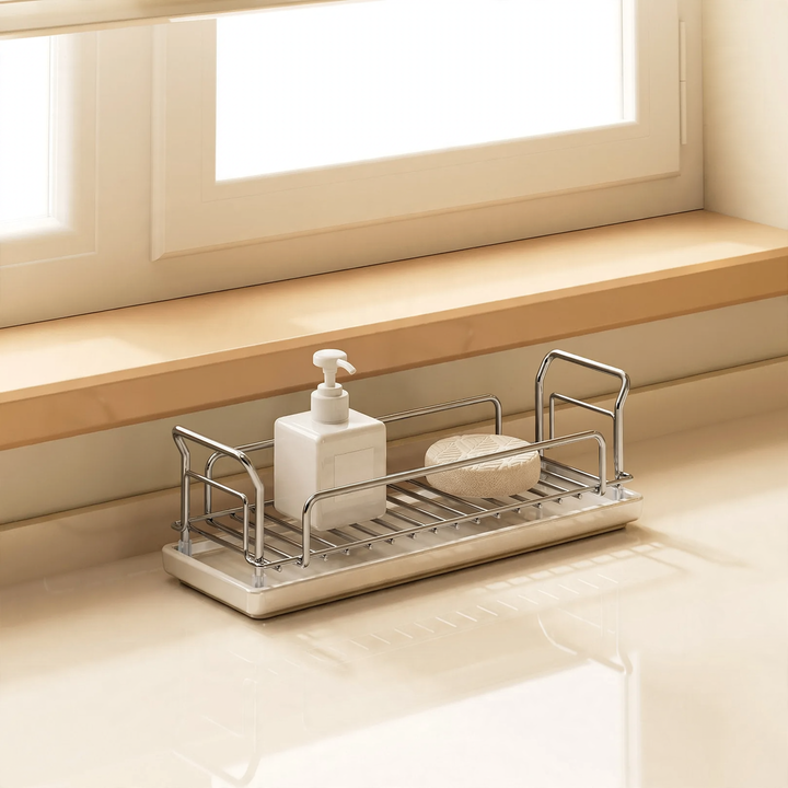 Draining rack for kitchen towels and sponges
