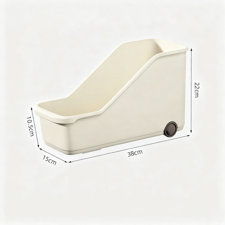 Plastic storage box with wheels, 18 L