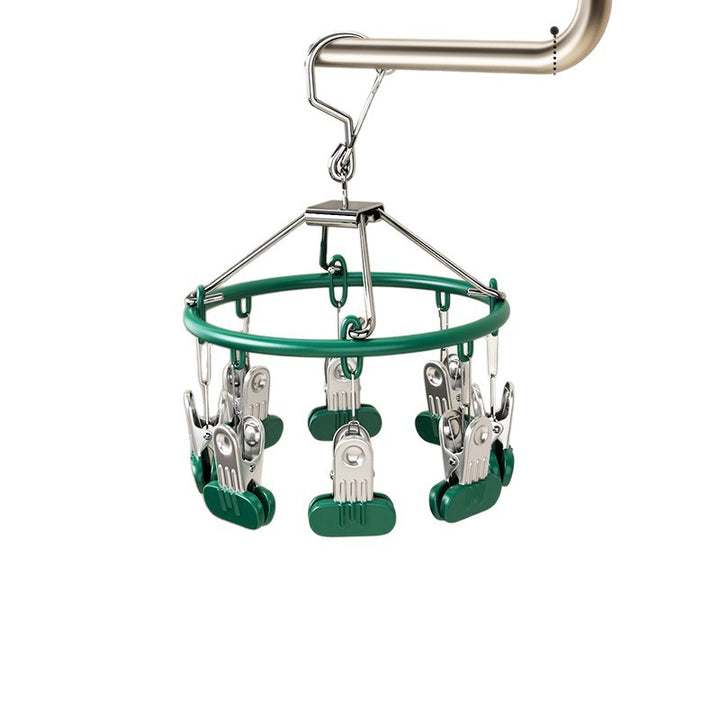 Clothes drying rack with clips