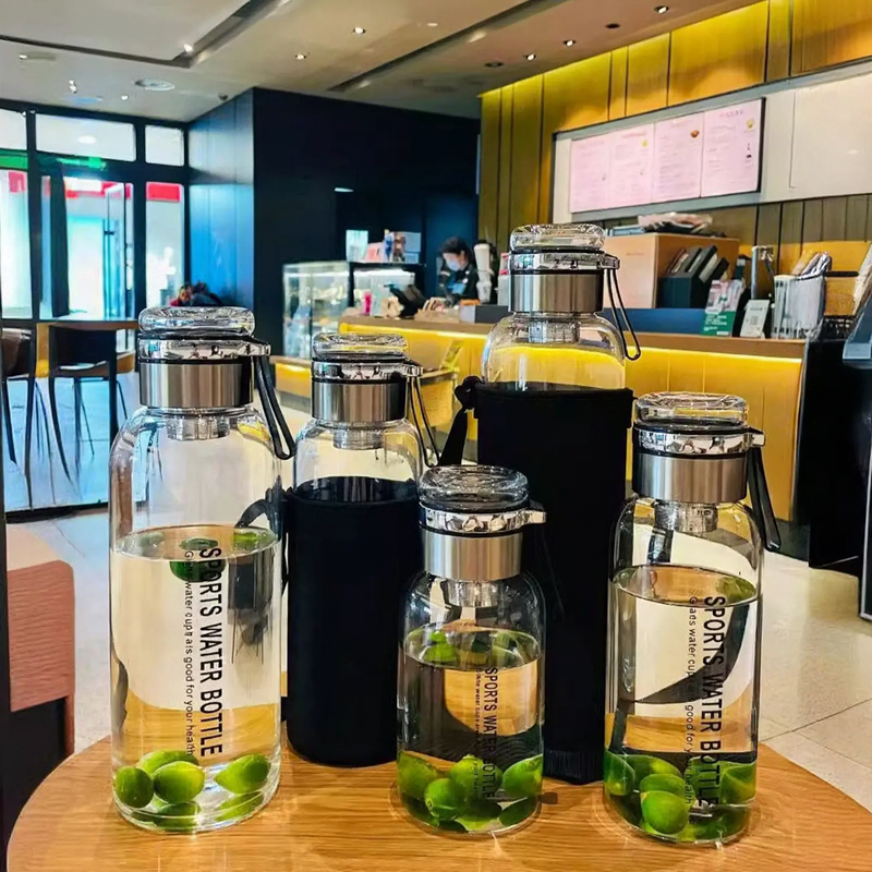 Glass-tea-bottle with strainer, 750–2000 ml