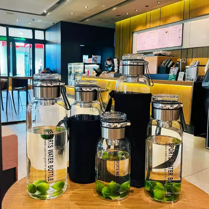 Glass-tea-bottle with strainer, 750–2000 ml