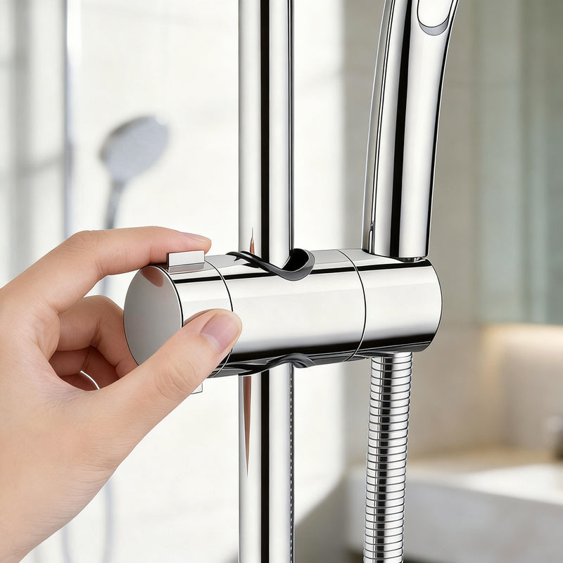 Shower head holder without drilling, adjustable