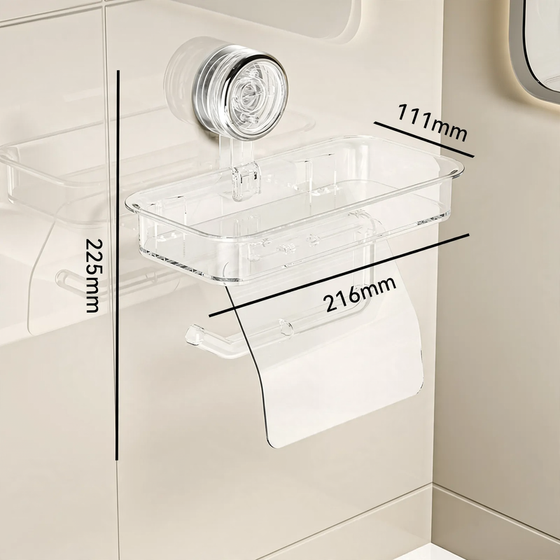 Bathroom paper holder with suction cup, plastic, YM.6992