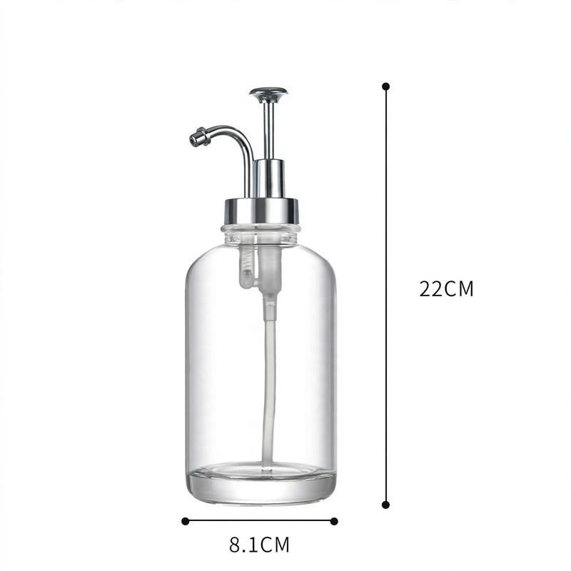 Glass soap and lotion dispenser, 500 ml