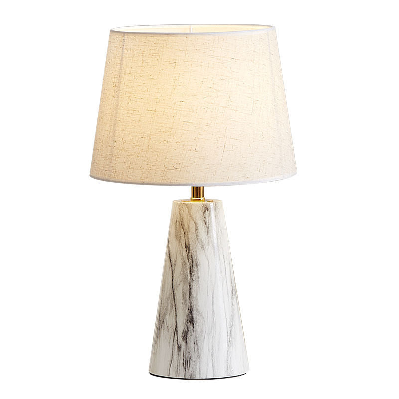 Nightstand lamp with stone look, Nordic