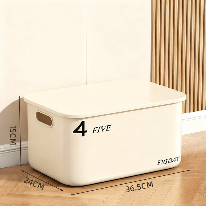 Plastic storage box with lid, medium size