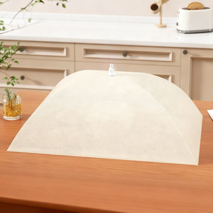 Foldable food cover made of mesh fabric