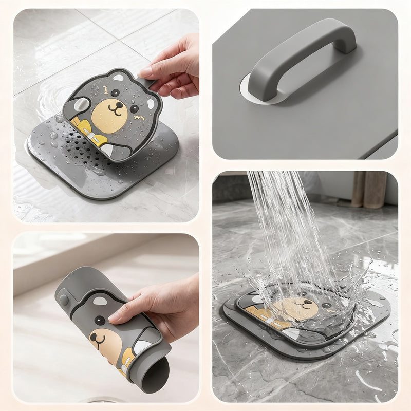 Double layer floor drain cover, gray