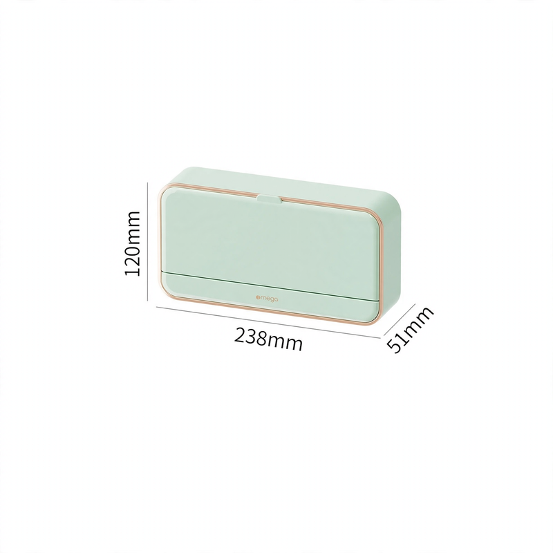 Soap box, wall mounted, with drain