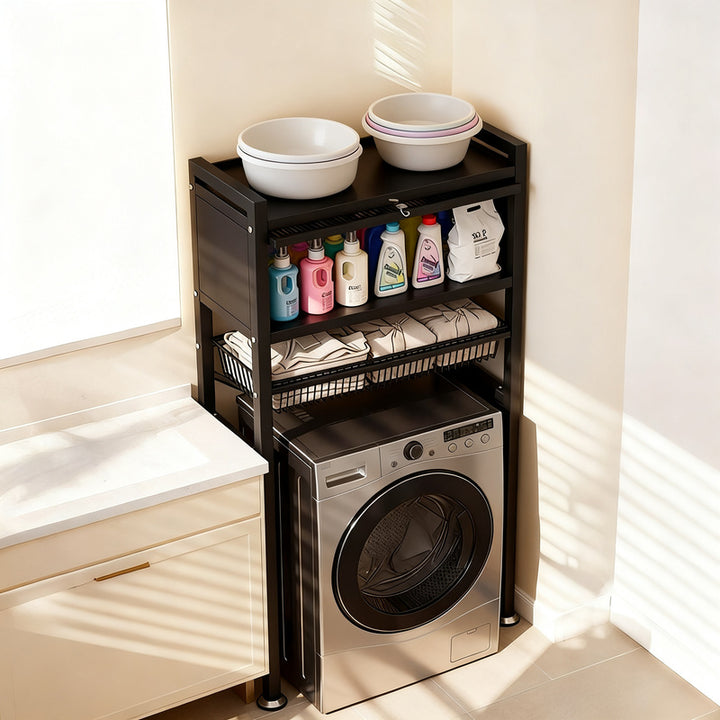 Steel shelf for washing machine, 2–3 levels with doors