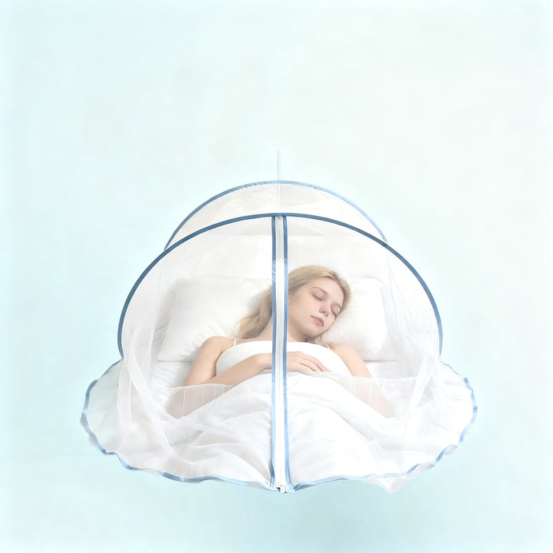 Portable mosquito net, collapsible