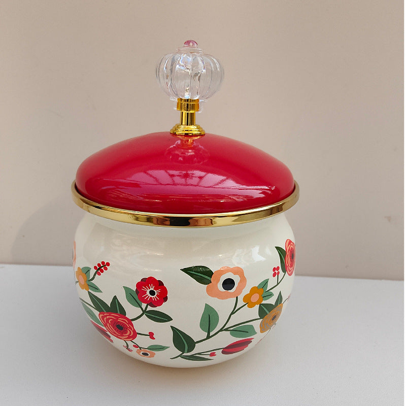 Enamelled spice box with lid, 301–500 ml