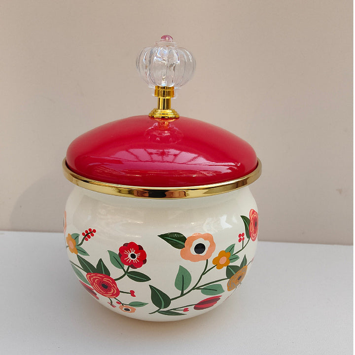 Enamelled spice box with lid, 301–500 ml