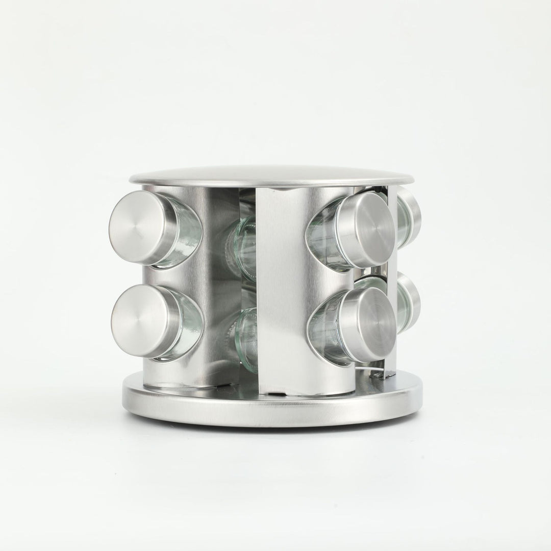 Rotating spice rack made of stainless steel