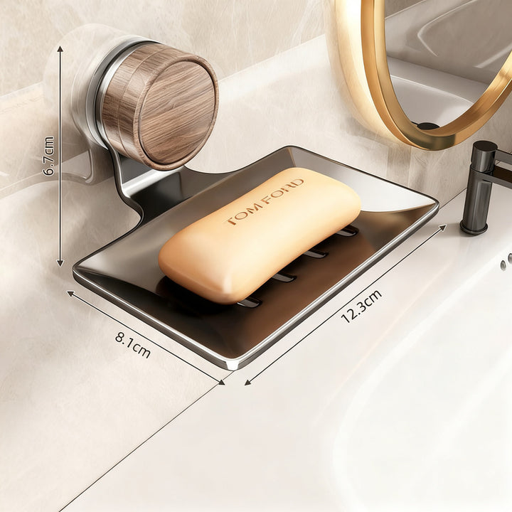 Double-layer soap dish with suction cup