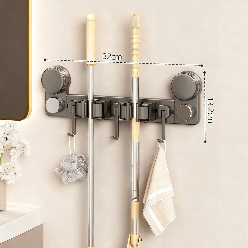 Suction cup wall holder for cleaning tools