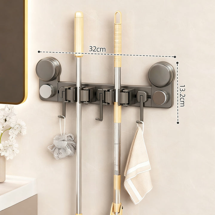 Suction cup wall holder for cleaning tools