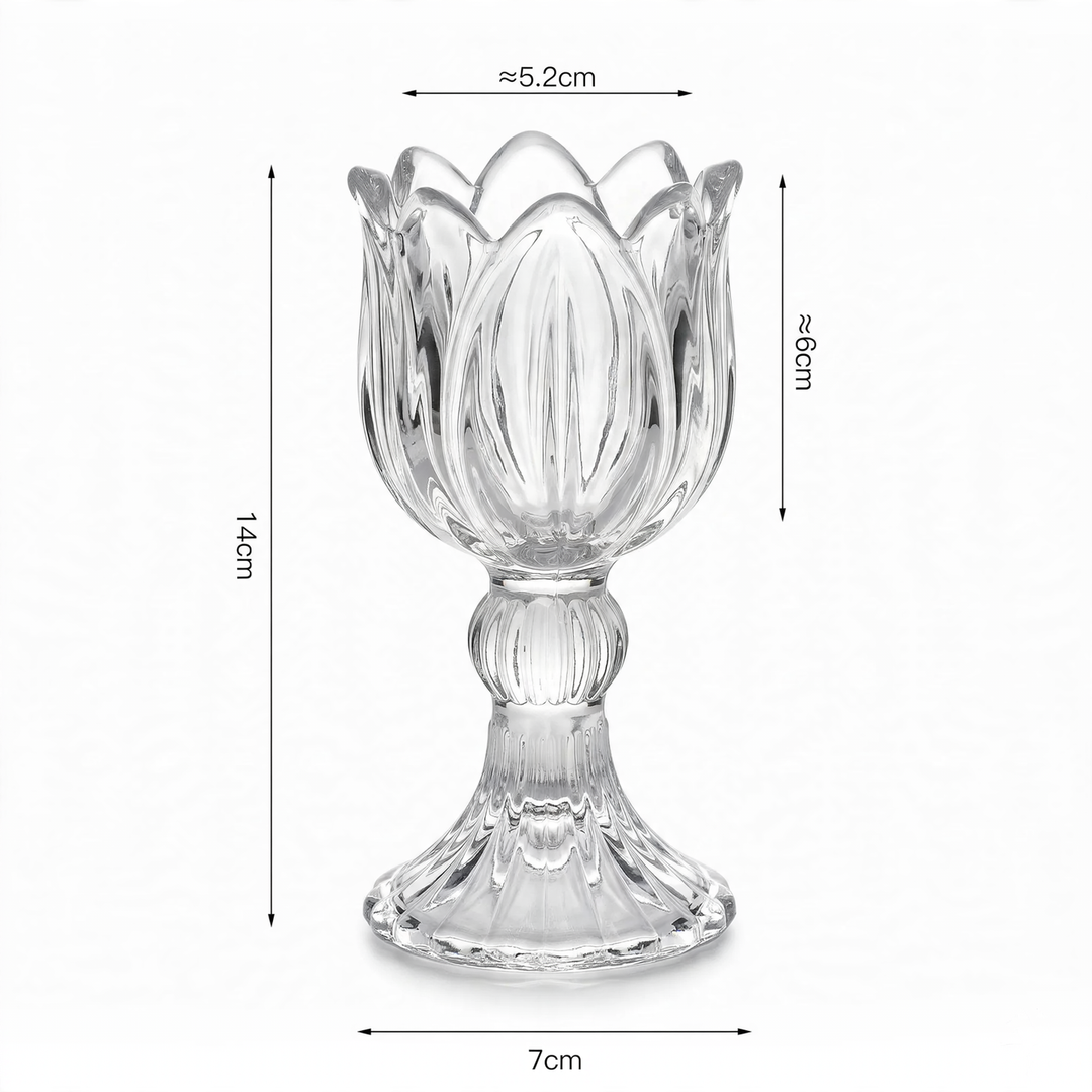 Glass Candle Holder Tulip Design, Nordic Style