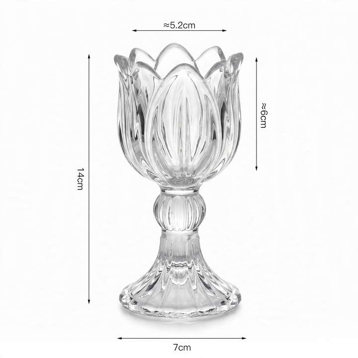 Glass Candle Holder Tulip Design, Nordic Style