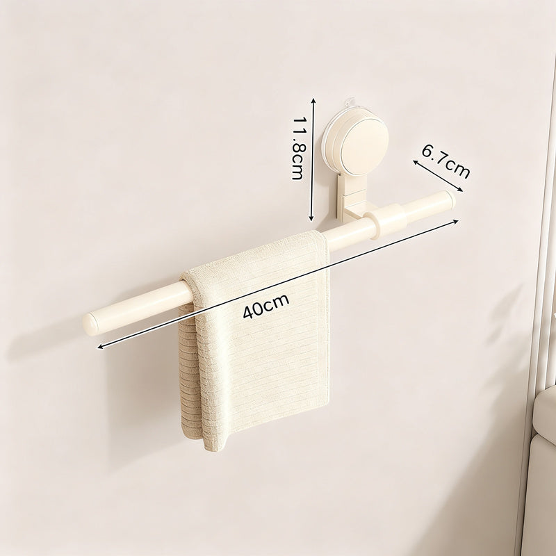 Extendable towel bar with suction cup