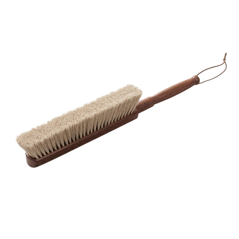 Bed brush with soft bristles and long handle