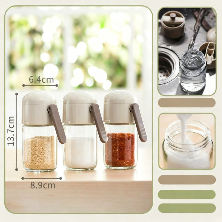 Measuring salt shaker with closure