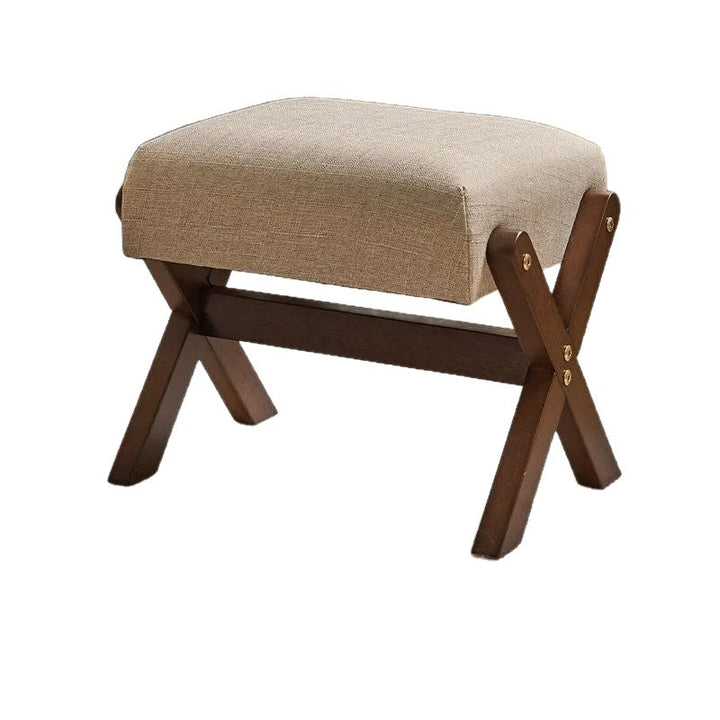 Children's footstool made of rubber wood, square