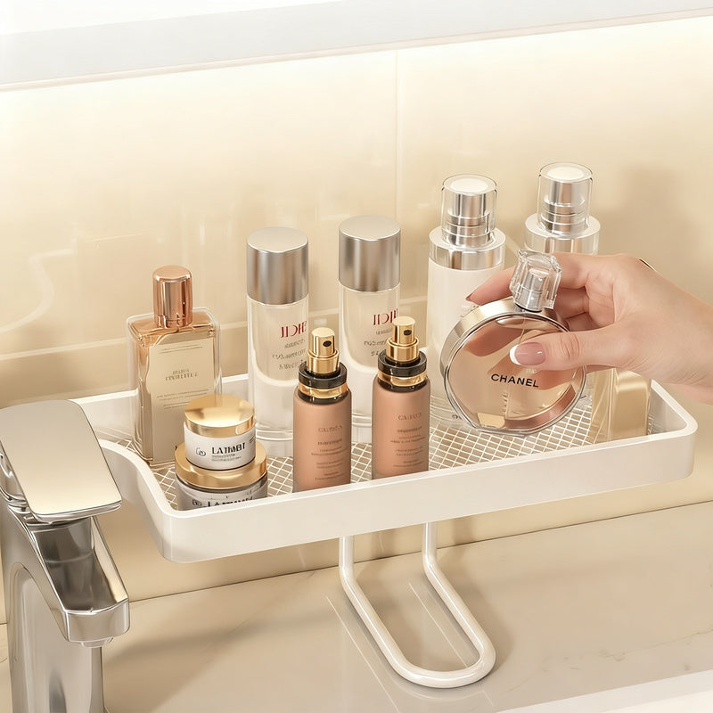 Bathroom shelf for sink without drilling