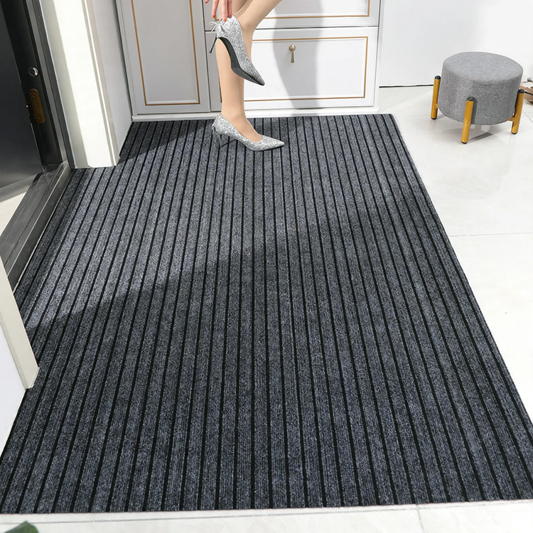 Striped doormat made of PVC