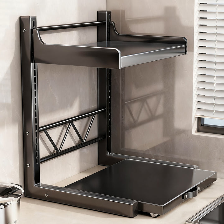 Kitchen shelf on wheels, 2 levels, height adjustable