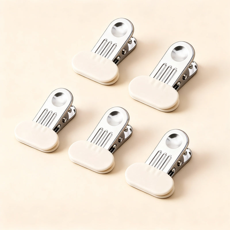 Stainless steel clothespins with wide rubber mouth