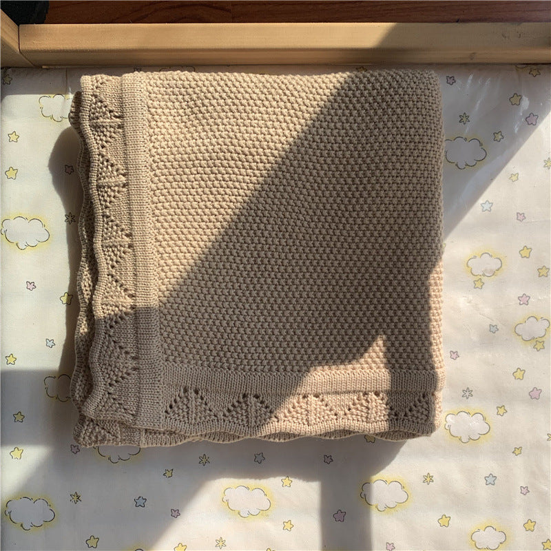 Cotton knitted blanket, 80×100 cm