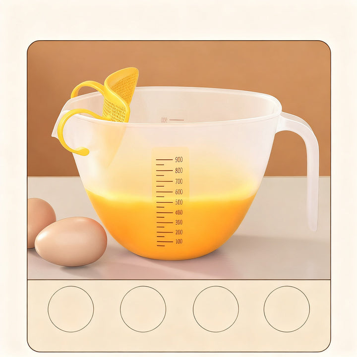 Plastic kitchen sieve with filter insert