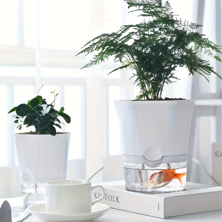 Self-watering flower pot, plastic