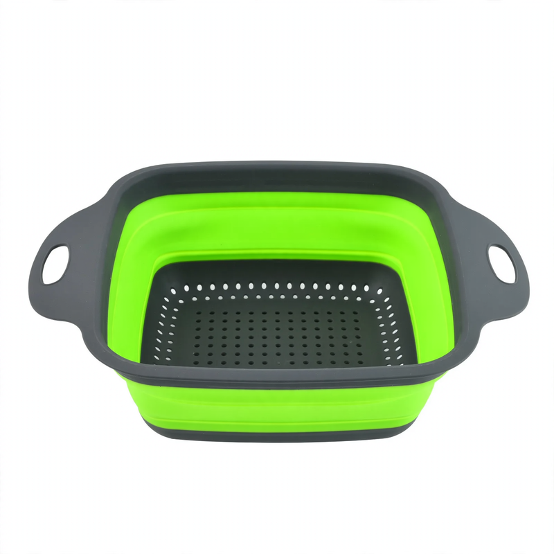 Folding vegetable bowl with strainer