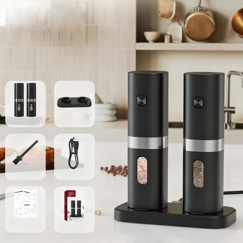 Electric pepper mill, 70 ml, stainless steel