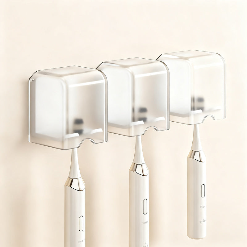 Toothbrush holder with lid, ABS, wall-mounted