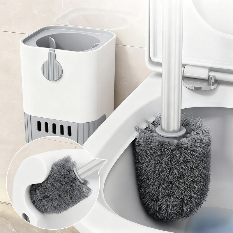 Toilet brush with holder and shelf