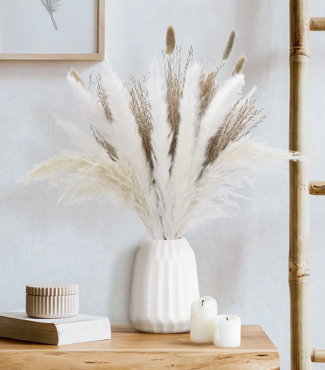 Dried flower bouquet, pampas and natural materials
