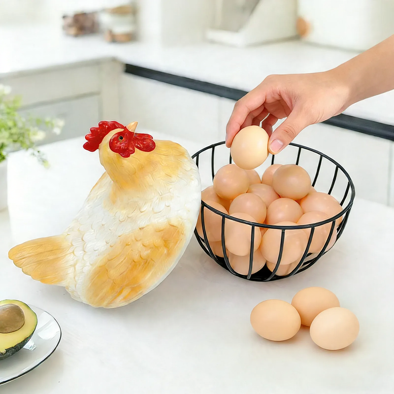 Metal basket Henne design, kitchen and decoration