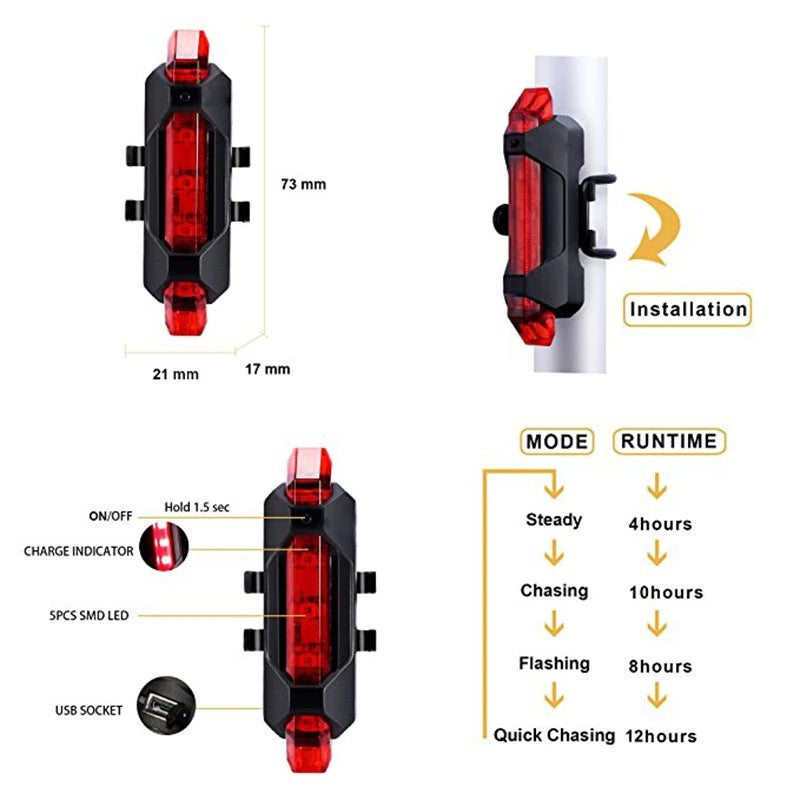 USB bike lighting front