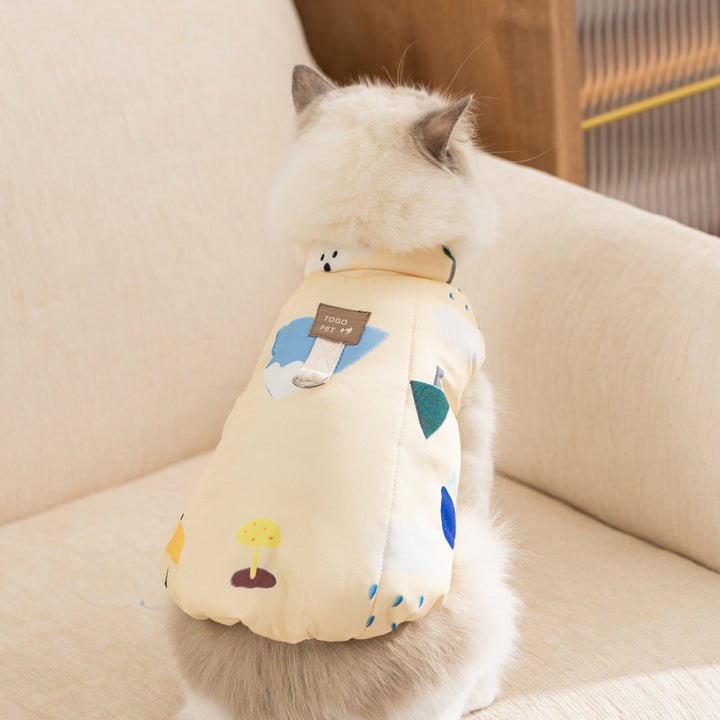 Polyester vest for pets with print