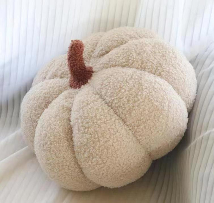 Fluffy pumpkin cuddle cushion, short pile