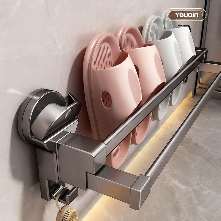 Bathroom slipper holder with suction cup, extendable