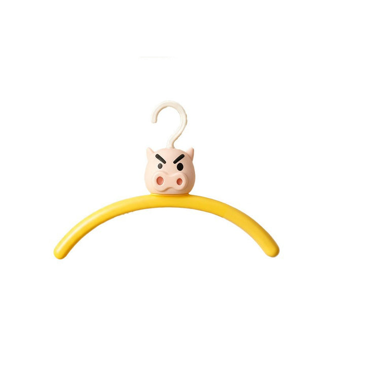 Pig-shaped coat hanger, curved, non-slip