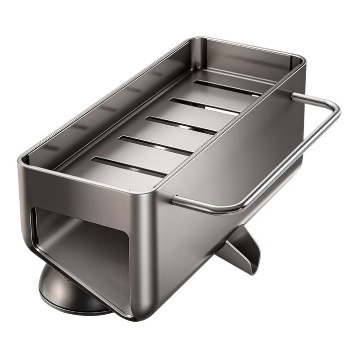 Kitchen shelf with draining grid, aluminum, suction cup