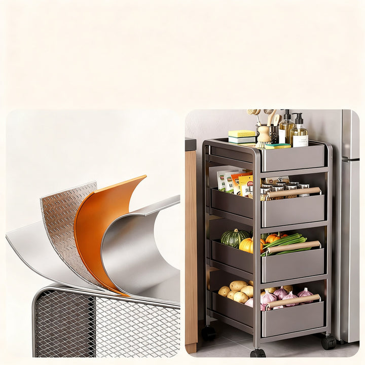 Mobile kitchen rack for vegetables and spices
